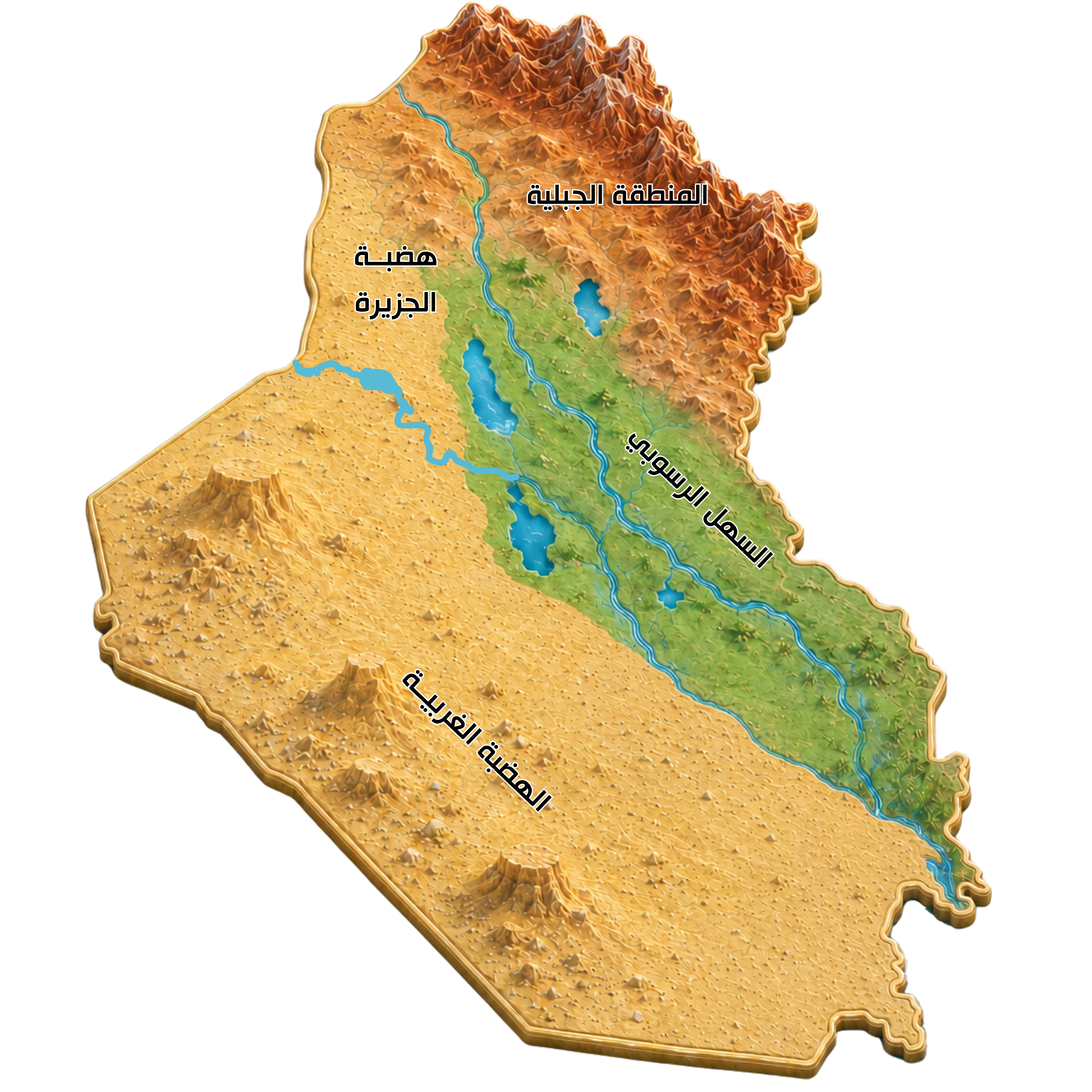 خريطة تضاريس العراق
