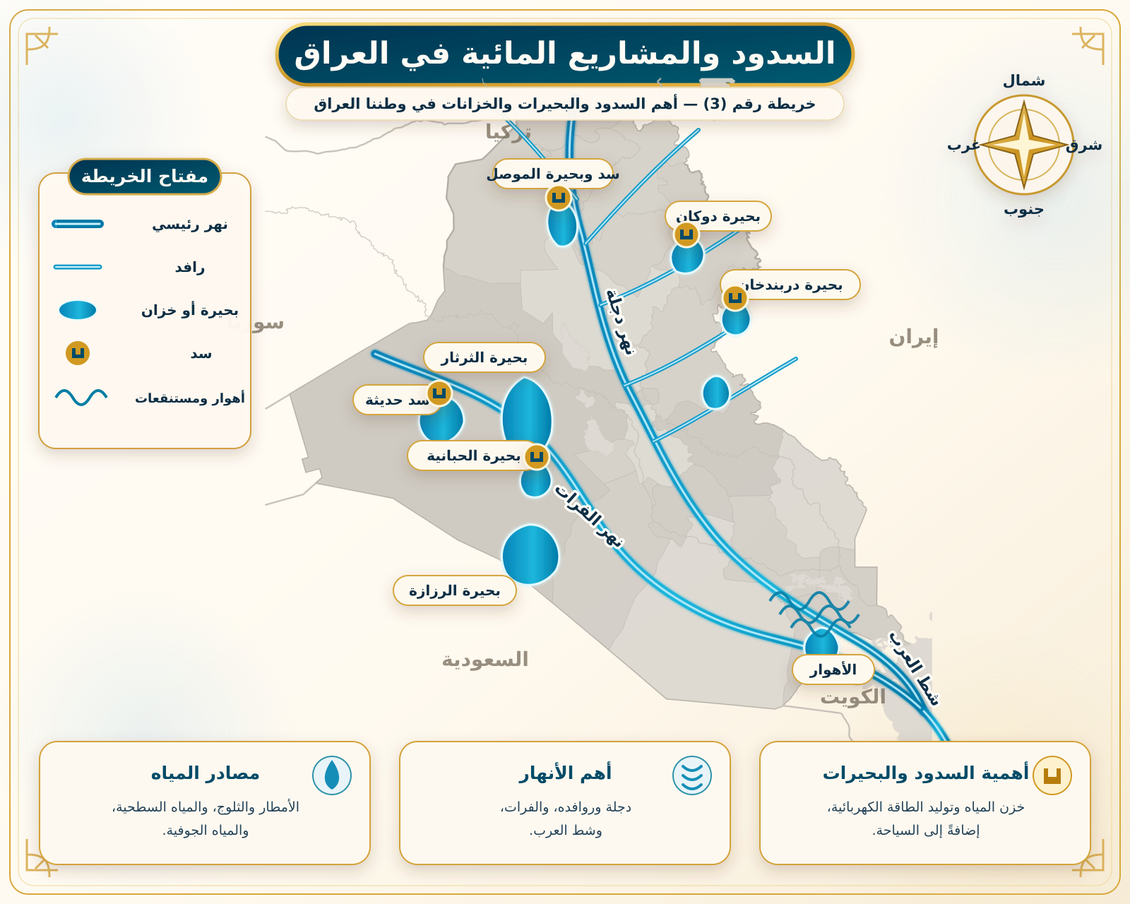 خريطة السدود والمشاريع المائية في العراق