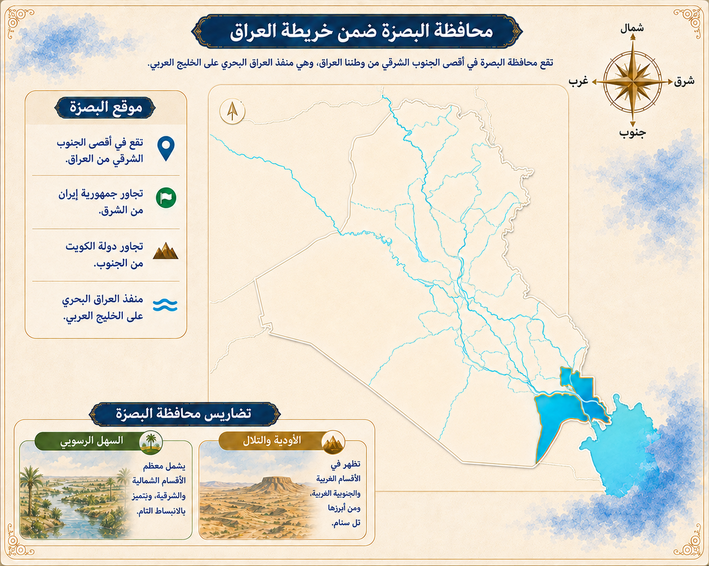 خريطة محافظة البصرة