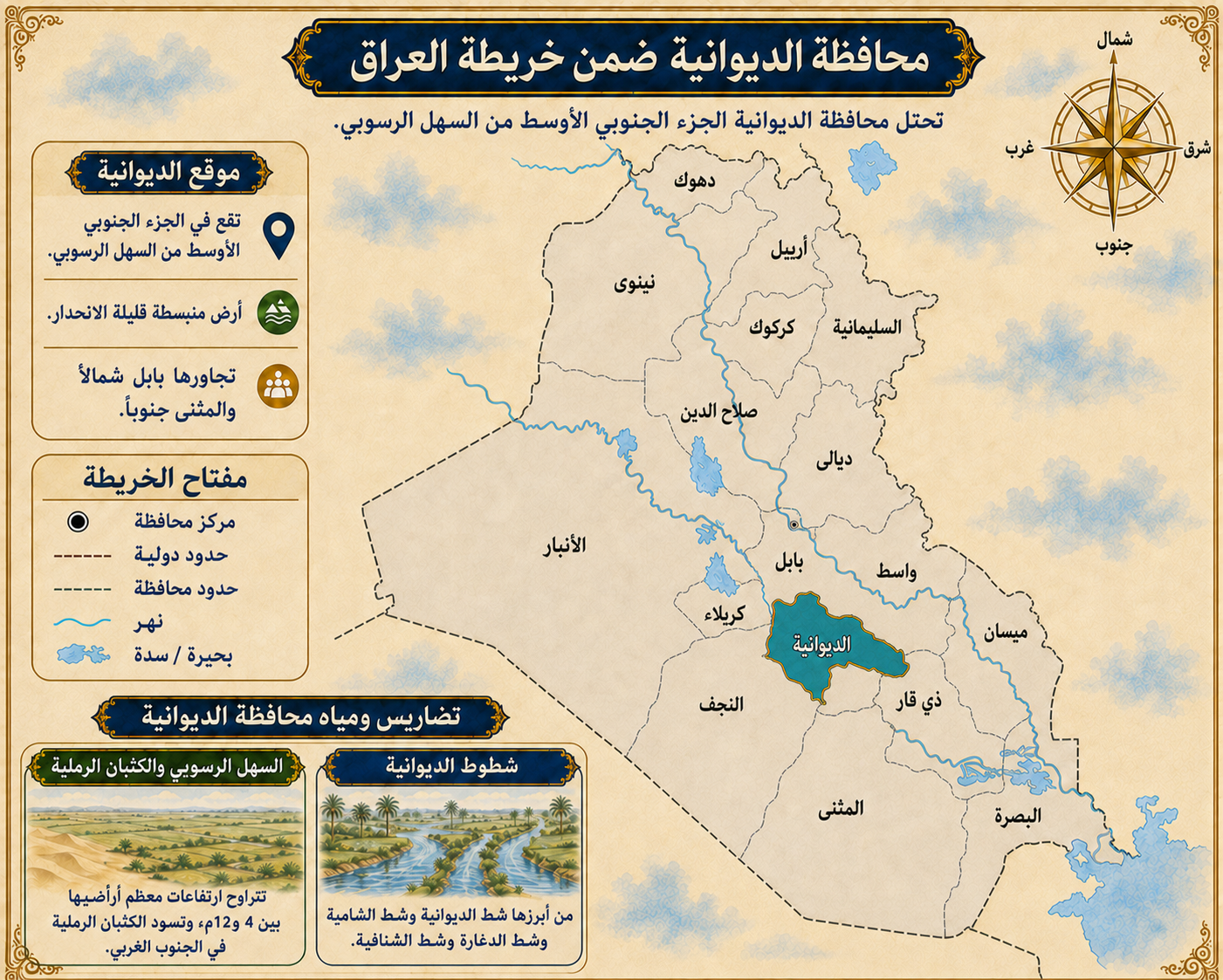 خريطة محافظة الديوانية