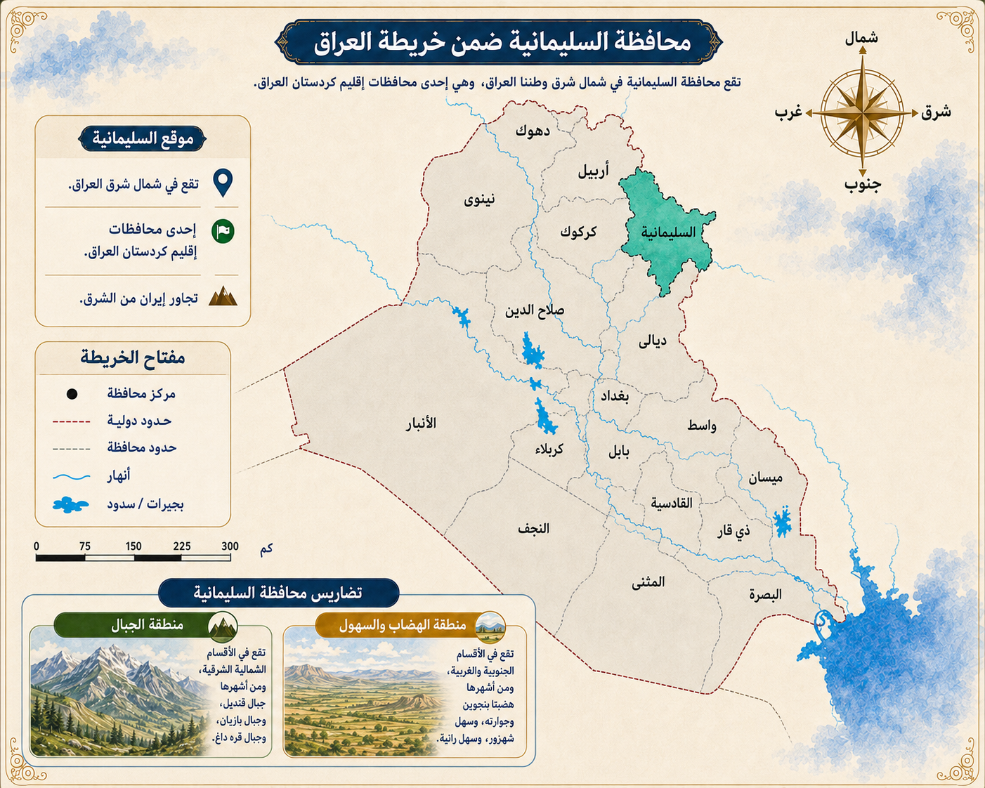 خريطة محافظة السليمانية
