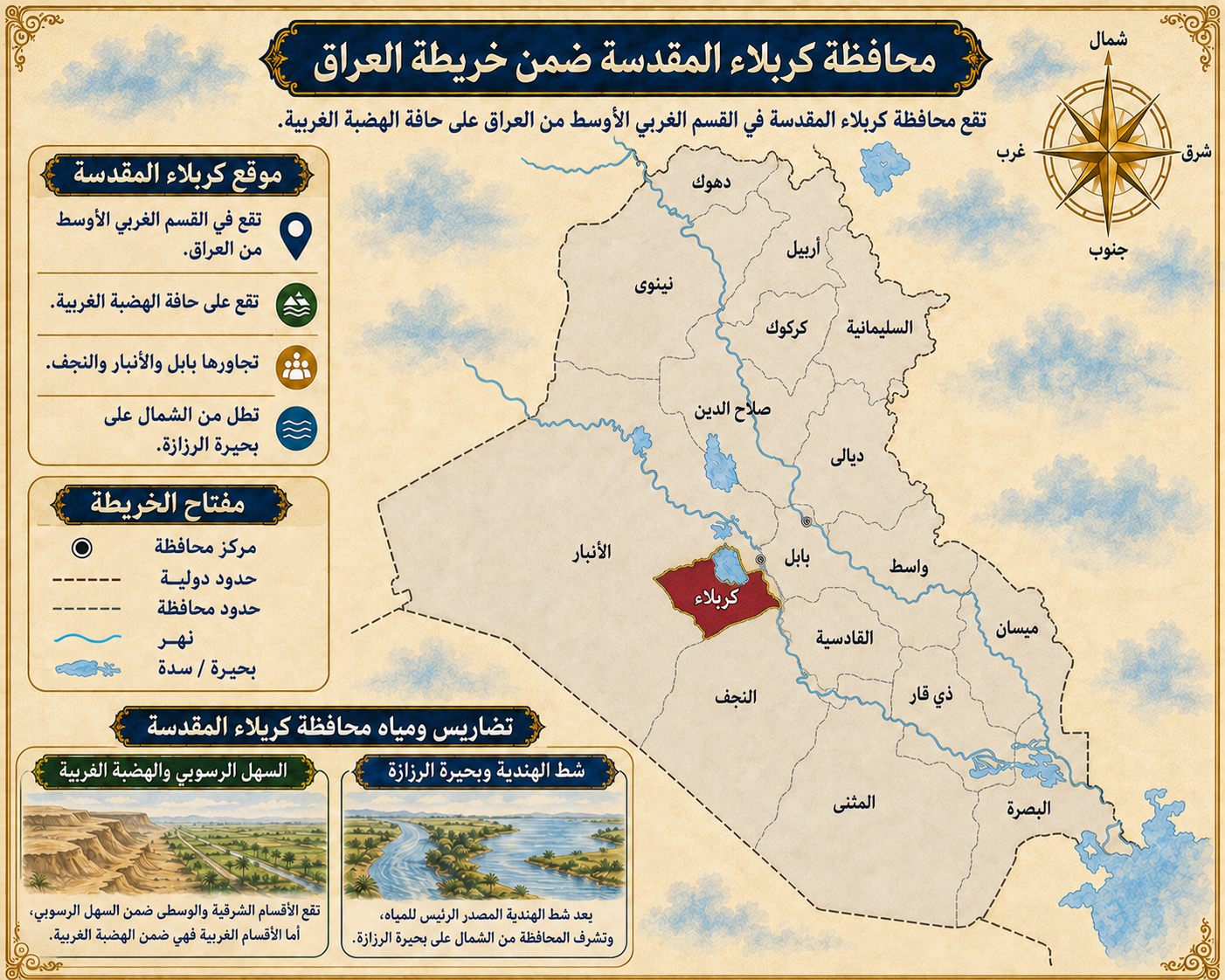 خريطة محافظة كربلاء المقدسة