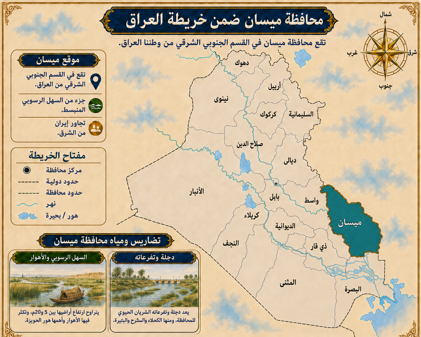 خريطة محافظة ميسان