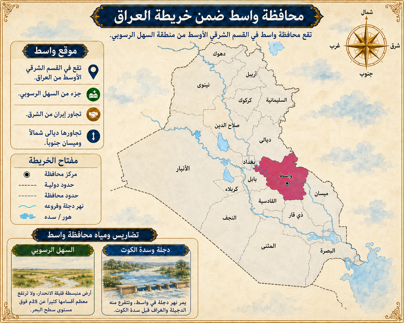 خريطة محافظة واسط
